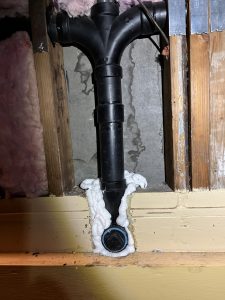 New drain and vent assembly in an open wall